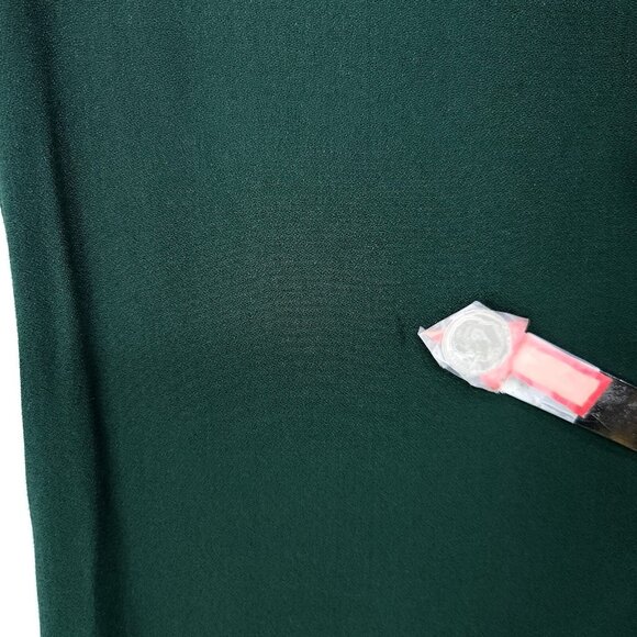 Reformation Frasier Midi Dress 2 Forest Green Leg Slit Short Sleeve Side Button - Picture 5 of 16